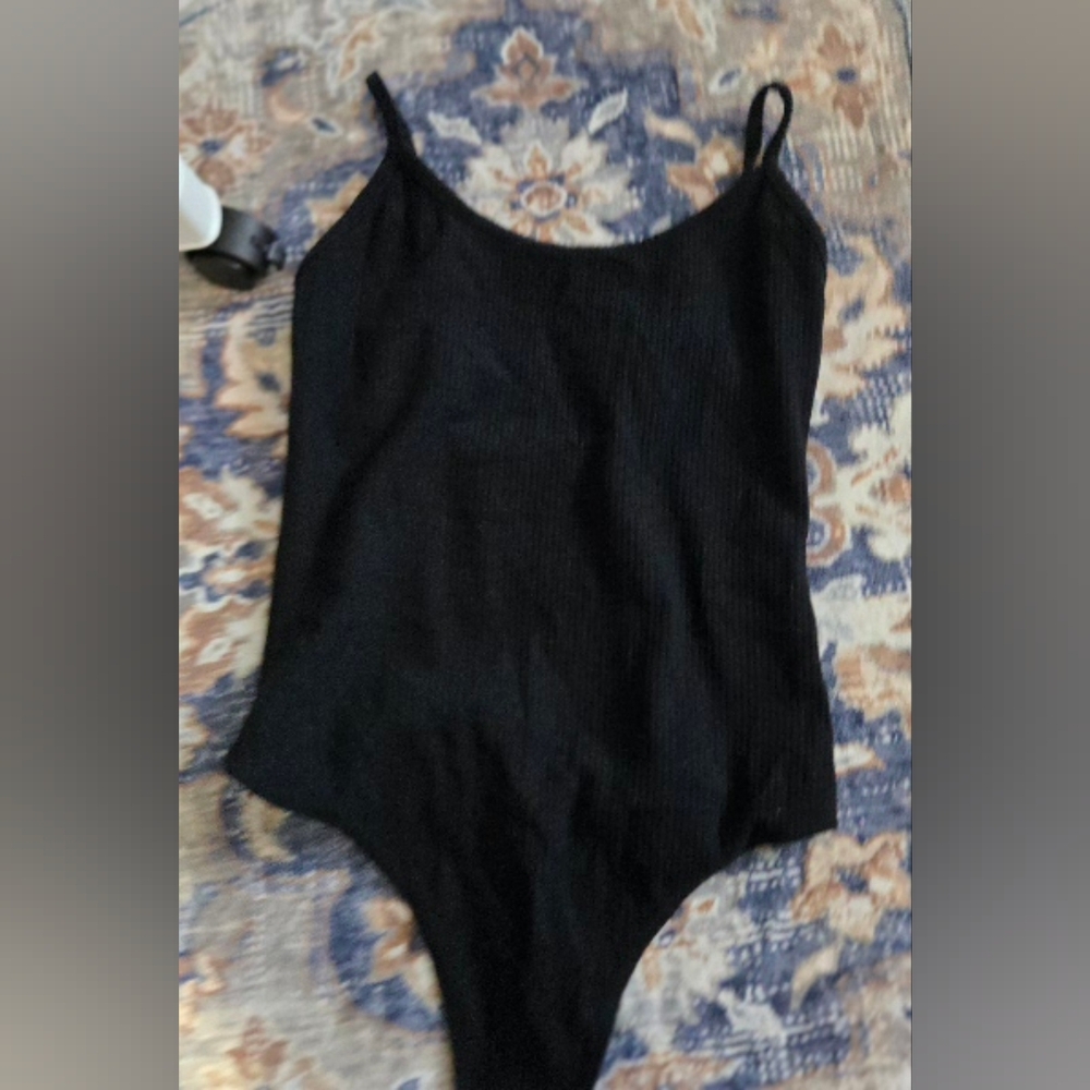 American Eagle Black Ribbed Bodysuit